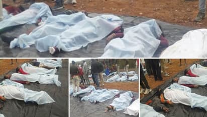 सीधी बस हादसे की सबसे दर्दनाक तस्वीरें: शवों को कतार में रख ओढ़ाए कफन, लाशों के बीच छाती पीटते रहे परिजन