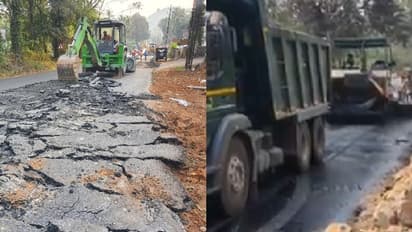 കോഴിക്കോട്- കൊല്ലഗൽ ദേശീയപാതയിലെ പുതിയ ടാറിങ്ങിൽ വിളളൽ: പൊളിച്ചുമാറ്റി റീടാറിങ് തുടങ്ങി