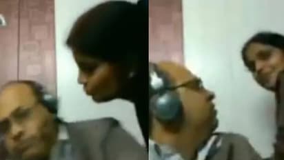 ഓൺലൈൻ മീറ്റിങ്ങിനിടെ ചുംബിക്കാൻ ഭാര്യയുടെ ശ്രമം, പൊട്ടിത്തെറിച്ച് ഭര്‍ത്താവ്; ചിരിപടർത്തി വീഡിയോ