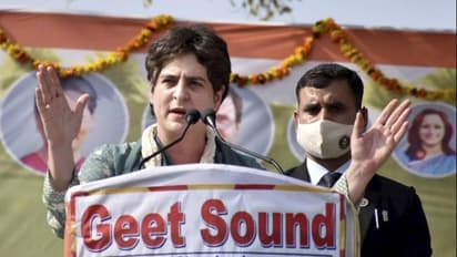 प्रियंका गांधी की किसान महा पंचायत, बोलीं-गोवर्धन पर्वत को बचा लें,कल को इसे भी ना बेच दे सरकार