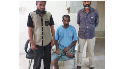 സഹപ്രവർത്തകന്റെ അശ്രദ്ധമൂലം കാൽ മുറിച്ച് മാറ്റേണ്ടി വന്ന പ്രവാസി മലയാളി നാടണഞ്ഞു