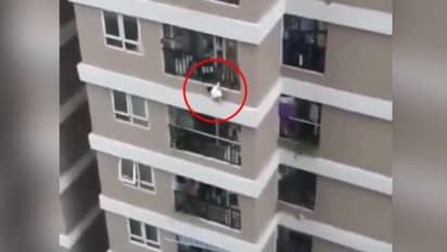 12ാം നിലയിൽ നിന്ന് താഴേക്ക് വീണ കുഞ്ഞിനെ സാഹസികമായി രക്ഷിച്ച് ഡെലിവറി ഡ്രൈവർ