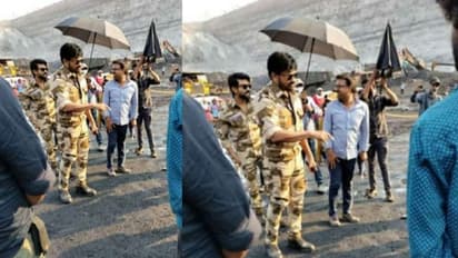 ఆర్మీ గెటప్లో చిరంజీవి, రామ్చరణ్.. `ఆచార్య` సెట్ ఫోటో..చూస్తే గూస్బమ్సే..