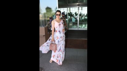 ಫ್ಲೋರಲ್ ಸೀರೆಯಲ್ಲಿ ಕಂಗನಾ ಕ್ಯೂಟ್ ಲುಕ್: ಇಲ್ನೋಡಿ ಫೋಟೋಸ್