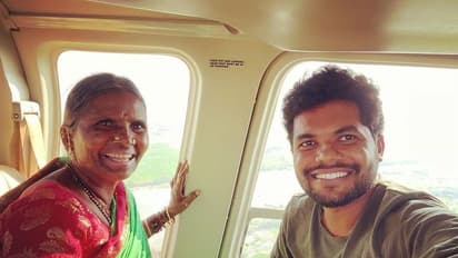 హెలికాప్టర్ లో షికారు చేస్తున్న గంగవ్వ... కాలినడక నుండి గాలిమోటారు రేంజ్ కి ఎదిగిన అవ్వ!