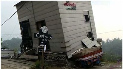 കൽപ്പറ്റയിൽ ലോറി കെട്ടിടത്തിന് ഉള്ളിലേക്ക് ഇടിച്ചു കയറി; ഡ്രൈവർക്ക് പരിക്ക്