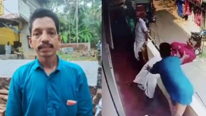 തലകറങ്ങി വീഴാന് പോയ ആളെ സാഹസികമായി രക്ഷിച്ച് യുവാവ്- വീഡിയോ വൈറല്