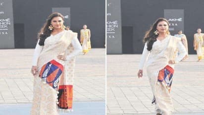 फिर से Fashion में आया मूंगा सिल्क, बैकलेस ब्लॉउज में लारा दत्ता का ये स्टाइल लगा रहा आग