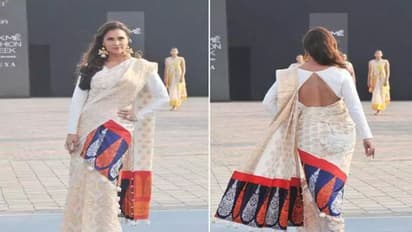 సిల్క్ శారీ, బ్యాక్ ఓపెన్ బ్లౌజ్.. చెమటలు పట్టిస్తున్న లారా