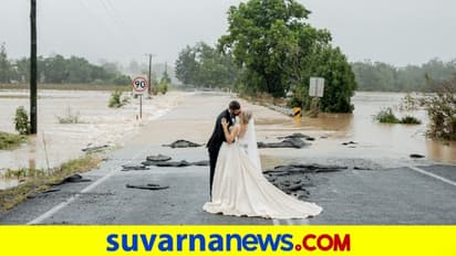 ಆಸ್ಟ್ರೇಲಿಯಾ ಪ್ರವಾಹ ನಡುವೆ ಗರ್ಭಿಣಿ ವಧು: ಫೋಟೋ ವೈರಲ್