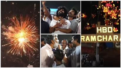 சினிமா காட்சிகளை மிஞ்சிய... ராம் சரண் பிறந்தநாள் கொண்டாட்டம்..! இன்ப அதிர்ச்சி கொடுத்த ராஜமௌலி!