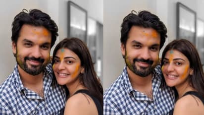 భర్త గౌతమ్‌తో కలిసి కాజల్‌ హోలీ వేడుకలు..