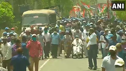 Mamata Banerjee leads ‘Padyatra’ on wheelchair in Nandigram