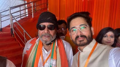 Mithun Chakraborty campaigns for BJP star candidate Hiran Chatterjee at Kharagpur