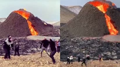 ভয়ঙ্কর আগ্নেওগিরির সামনে চুটিয়ে চলছে ভলিবল, ভাইরাল ভিডিও দেখলে শিউড়ে উঠবেন