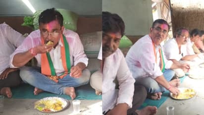 অমিত শাহের জুতোয় পা গলালেন রামপুরহাটের শুভাশিস, প্রচারে গিয়ে আদিবাসী পরিবারে মধ্যাহ্নভোজ