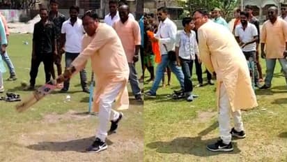 কচিকাচাদের সঙ্গে ব্যাট হাতে ২২ গজে বিজেপি প্রার্থী, বোঝালেন 'খেলা হবে'-র আসল মানে