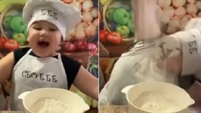 മൈദ പണി തന്നു; കേക്കുണ്ടാക്കാന് ശ്രമിക്കുന്നതിനിടെ കുട്ടി ഷെഫിന് പറ്റിയ അബദ്ധം; വീഡിയോ