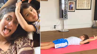 Taimur Ali Khan stretches on yoga mat; happy mommy Kareena Kapoor shares the picture