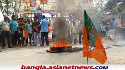 পঞ্চমদফার আগে BJP-র  কার্যালয়ে আগুন, ফের কাঠগড়ায় তৃণমূল