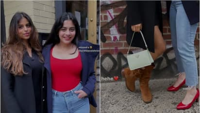 Suhana Khan oomphs street style statement with 1.2 lakhs aqua Prada bag