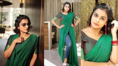 ജീന്‍സ്- സാരി ഫ്യൂഷനുമായി രമ്യ നമ്പീശന്‍; ചിത്രങ്ങള്‍ വൈറല്‍