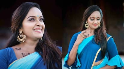 നീല സാരിയില് മനോഹരിയായി ശാലു മേനോന്; ടാറ്റു ഒറിജിനലാണോന്ന് ആരാധകര്