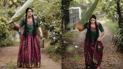 പട്ടുപാവാടക്കാരിയായി പ്രീത പ്രദീപ്; വൈറലായി ചിത്രങ്ങള്