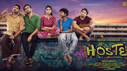 4 ஆண்கள் நடுவே கை கட்டி அமர்ந்திருக்கும் பிரியா பவானி ஷங்கர்! வெளியானது வித்தியாசமான 'ஹாஸ்டல்' பட போஸ்டர்!