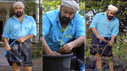 മുണ്ട് മടക്കിയുടുത്ത് തലയിൽ കെട്ടുമായി കർഷകൻ മോഹൻലാൽ; ഇത് ലോക്ക്ഡൗൺ കാലത്തെ ജൈവകൃഷി