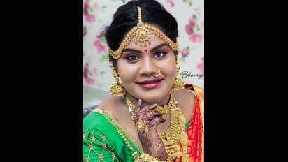 கழுத்தில் மாலையுடன் காத்திருக்கும் ‘பிகில்’ இந்திரஜா! உச்சி முதல் பாதம் வரை நகை பூட்டி மணப்பெண்ணாக அழகோ அழகு!