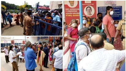 നിർദ്ദേശങ്ങൾ കാറ്റിൽ പറത്തി നീണ്ട നിര, പാലക്കാട്ടും എറണാകുളത്തും വാക്സീൻ കേന്ദ്രങ്ങളിൽ തിരക്ക്