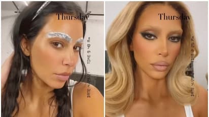 Shocking: Kim Kardashian bleaches her eyebrows; fans go bonkers