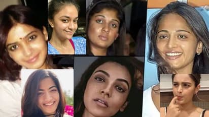 మేకప్‌ లేకుండా రష్మిక, సమంత, కీర్తి, కాజల్‌, నిధి, నయన్, త్రిష, ఇలియానా సౌత్‌ హీరోయిన్లు..మామూలుగా లేరుగా!