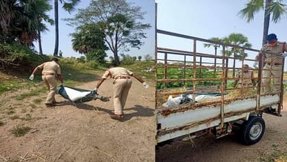 కరోనా మృతదేహానికి దహనసంస్కారాలు.. పోలీసుల మానవత్వం.. (వీడియో)