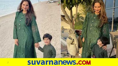 ಈದ್ ಮಿಲಾದ್: ಹಸಿರು ಉಡುಗೆಯಲ್ಲಿ ಮಿಂಚಿದ ಸಾನಿಯಾ ಮಿರ್ಜಾ