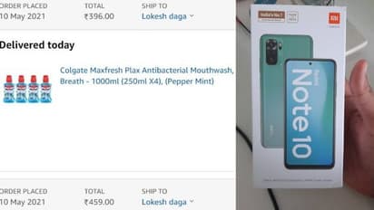 ഓര്‍ഡര്‍ ചെയ്തത് മൗത്ത് വാഷ്; കിട്ടിയത് റെഡ്മി നോട്ട് 10; യുവാവിന്‍റെ ട്വീറ്റ് വൈറല്‍