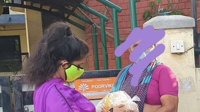 ಕಟ್ಟಡ ಕಾರ್ಮಿಕರಿಗೆ ದಿನಸಿ ನೀಡಿದ ನಟಿ ಶುಭಾ ಪೂಂಜಾ!