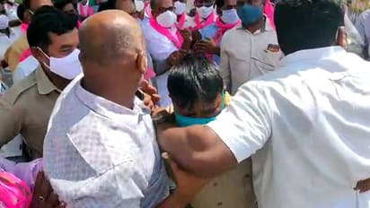 కేసీఆర్కు మద్ధతుగా టీఆర్ఎస్ నేతల ప్రెస్మీట్.. అడ్డుకున్న ఈటల వర్గీయులు, ఉద్రిక్తత