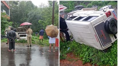 മന്ത്രി എം എം മണിയുടെ പൈലറ്റ് വാഹനം അപകടത്തിൽ പെട്ടു; മൂന്ന് പോലീസുകാർക്ക് പരിക്ക്