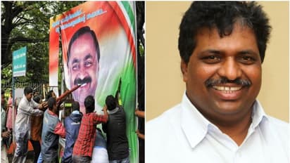 'ഡിവൈഎഫ്ഐ, എസ്എഫ്ഐ ഗുണ്ടകള് കൊതിക്കുന്ന ചോര'; സതീശന്റെ ഫ്ലെക്സ് കീറുന്ന ചിത്രവുമായി കൊടിക്കുന്നില്