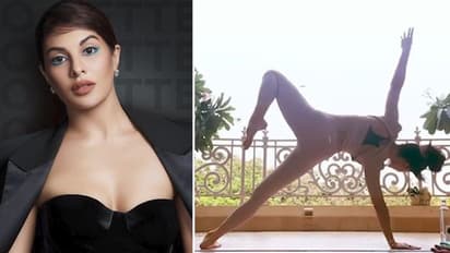 Jacqueline Fernandez gets joined by her 'pawsome' friends as she does yoga; Watch video