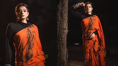 ടർട്ടിൽ നെക്ക് ടീഷർട്ടിനൊപ്പം സാരി;  സ്റ്റൈലിഷ് ലുക്കില്‍ പ്രിയാമണി