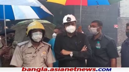 ১০ ঘন্টা পরেও নিভল না আগুন সাজিরহাটে, শেষমেষ 'ফায়ার ফাইটার রোবট' নামালেন দমকল মন্ত্রী