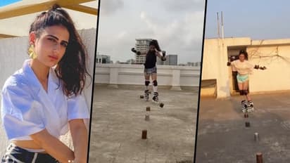 Fatima Sana Sheikh skates her worries away, actress trips but gets the trick right; Watch video