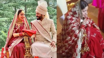 ചുവപ്പ് പട്ടുസാരിയും ഫ്ളോറല് ബ്ലൗസും; പരമ്പരാഗതമായ വിവാഹവേഷത്തില് യാമി