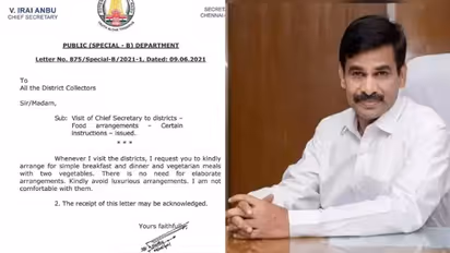 ജില്ലാ സന്ദര്ശനത്തിനിടയില് ആഡംബര ഭക്ഷണം വേണ്ട; മാതൃകയായി തമിഴ്നാട് ചീഫ് സെക്രട്ടറി