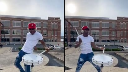 Musician's incredible dance moves while playing the drums goes viral; watch the video