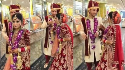 വിവാഹദിനത്തില്‍ വധുവിന് കടയില്‍ നിന്ന് പാനിപൂരി വാങ്ങിനല്‍കുന്ന വരന്‍; വീഡിയോ വൈറല്‍