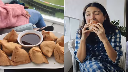 विराट बहा रहे मैच में पसीना और इस तरह समोसा पार्टी कर रहीं अनुष्का, शेयर की फोटो